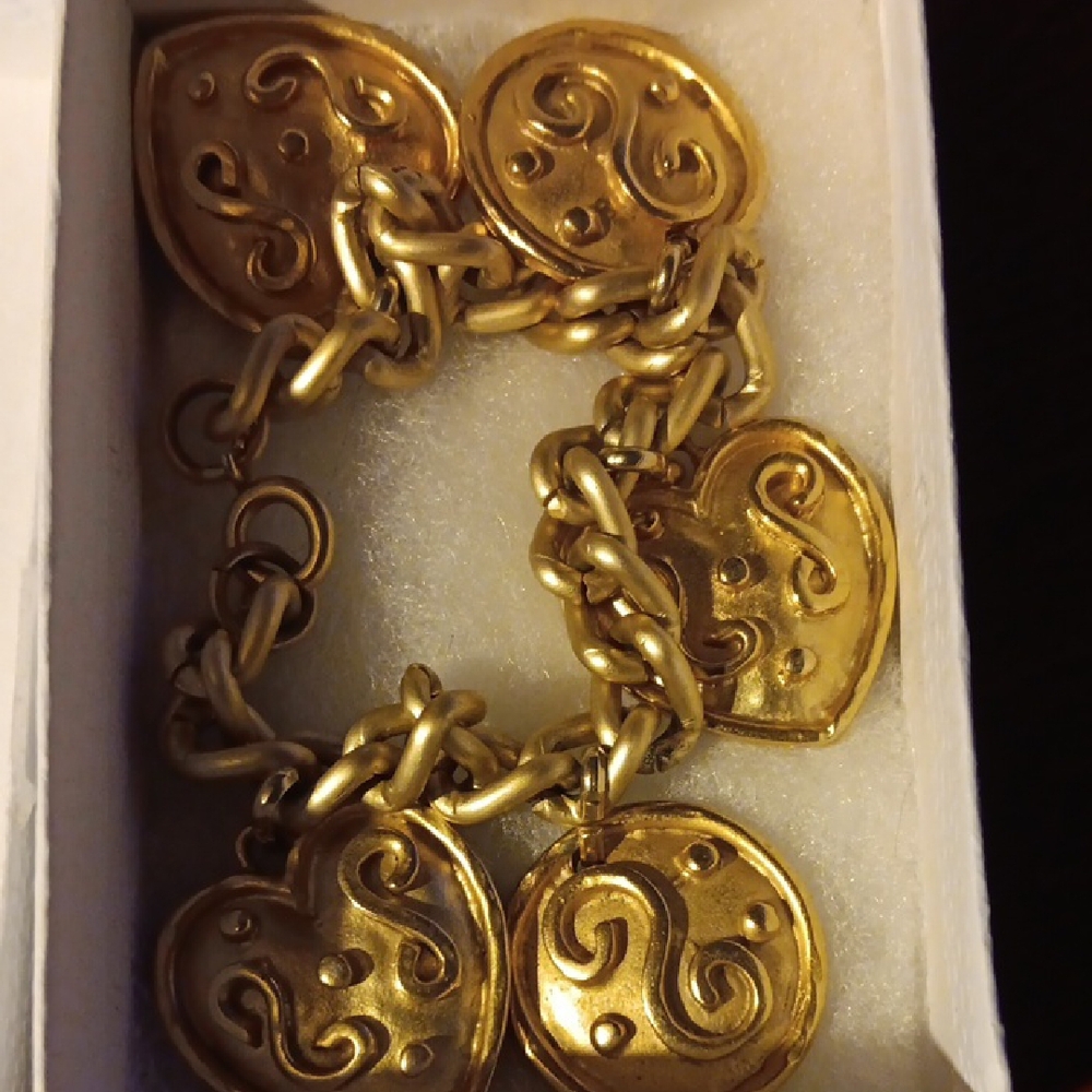 Gold Heart Charm Bracelet